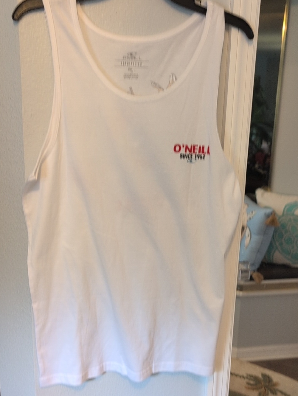 O'Neill White Tank Top with Red Logo Brand New